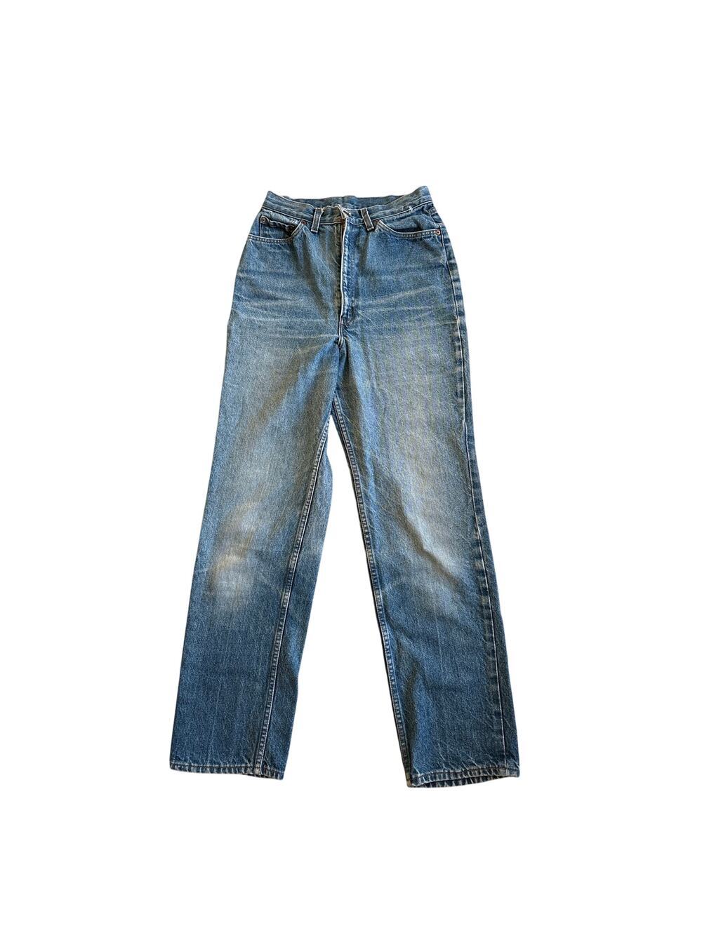 Vintage Levi's Light Wash High Rise Button Fly Straight Leg Jeans W29 70s 80s